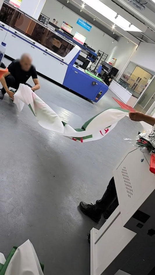 Chasing Excellence! North African Client Inspects BW 2.2m Industrial Flag Printer Live at Our Factory