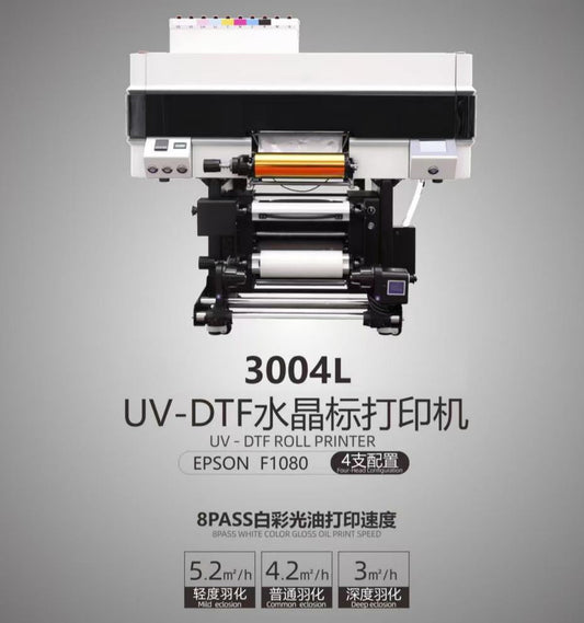 3004L UV Crystal Label Printer with EPSON F1080-A14 Printhead: Elevating Printing with Foil Stamping Technology