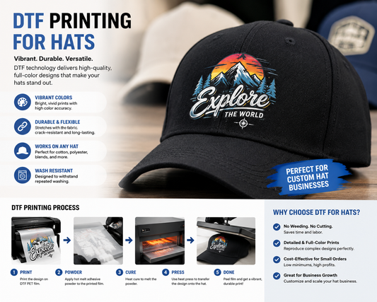 The application of DTF's printing technology on hats