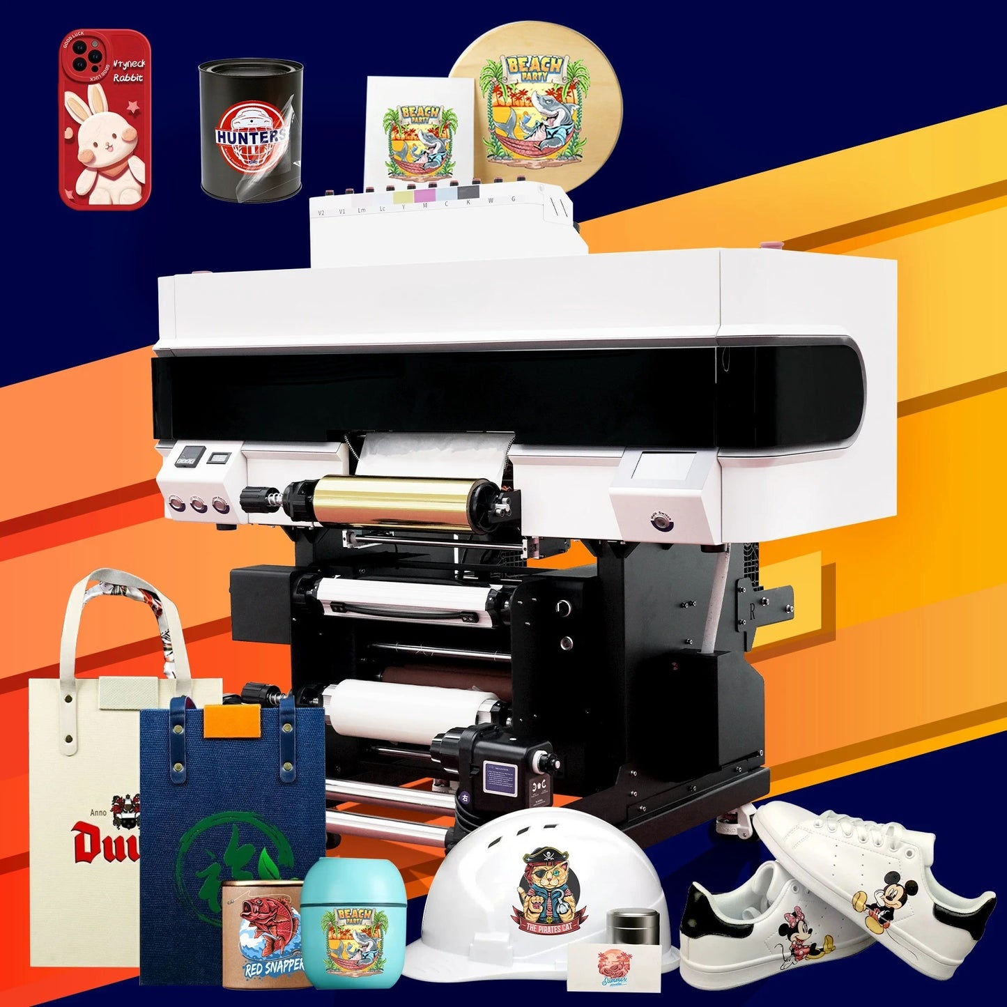 30cm UV DTF Roll-to-Roll Printer - High-Speed Crystal Label Machine with 4*F1080 Printheads & Foil Support