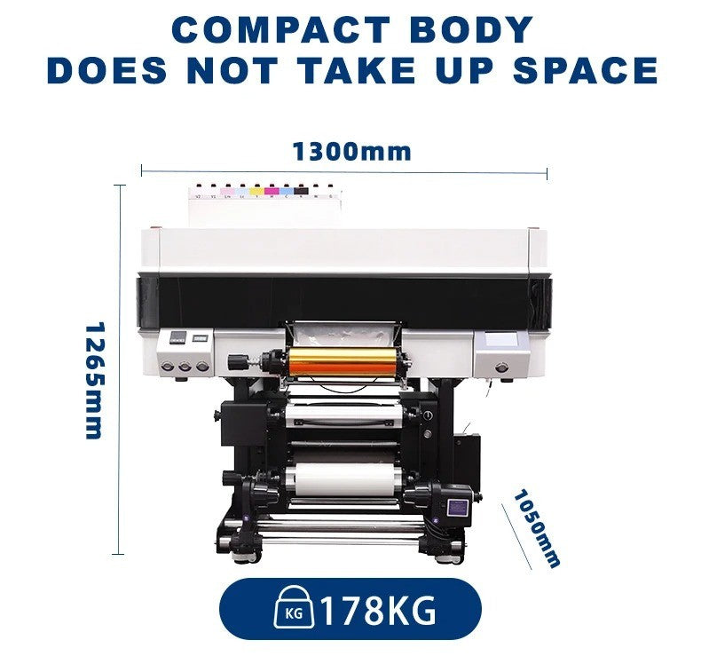 30cm UV DTF Roll-to-Roll Printer - High-Speed Crystal Label Machine with 4*F1080 Printheads & Foil Support