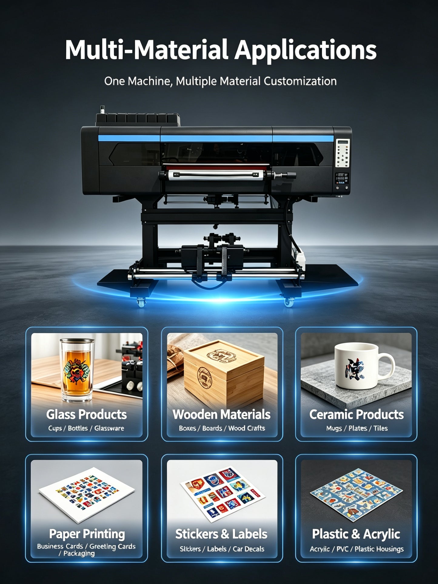 U6504 60cm UV DTF Printer Machine 4-Head i3200-U1 Crystal Label & Gold Foil Printer