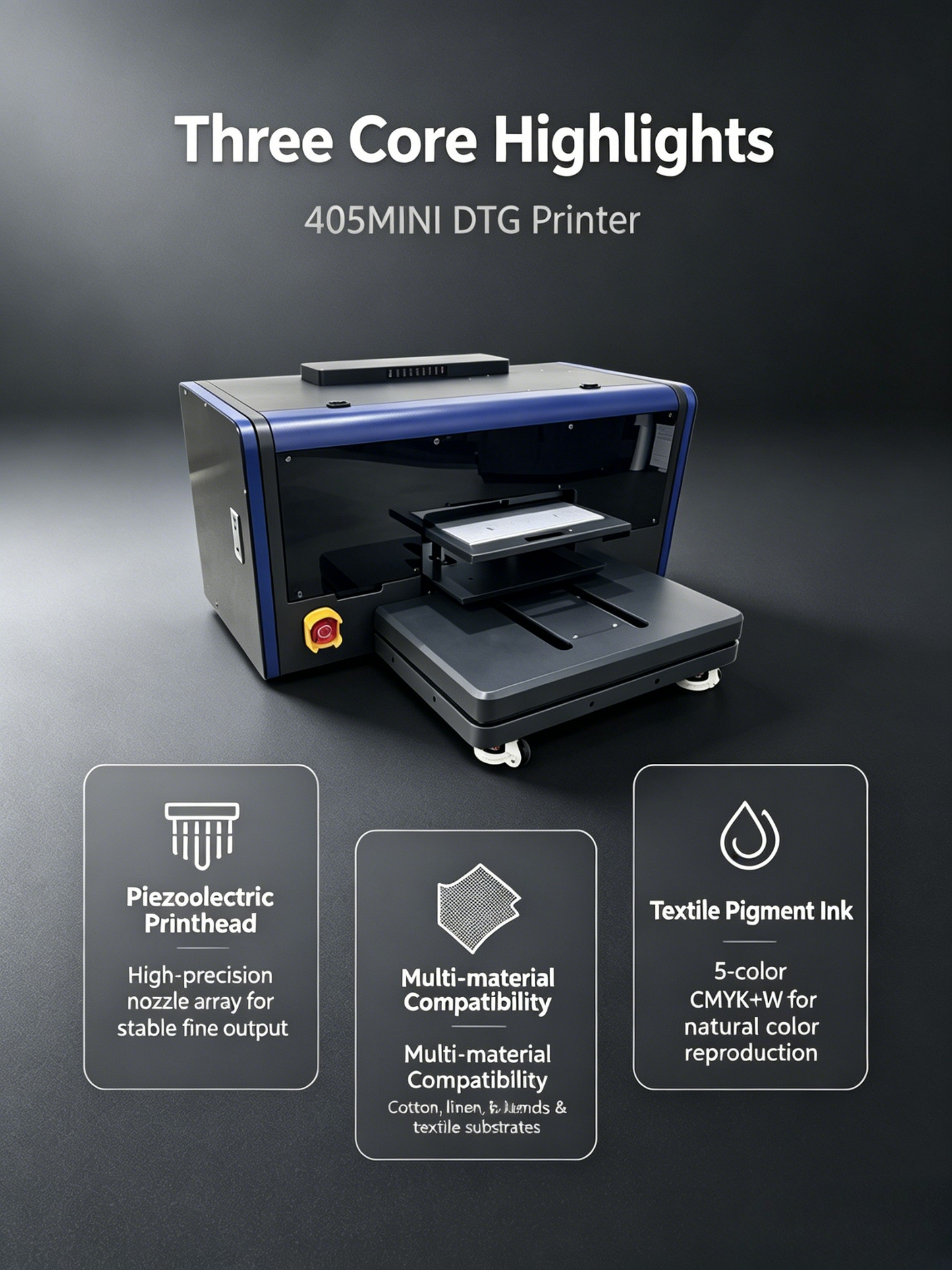 BW 4050 Mini DTG Printer – 40x50cm Direct to Garment T-Shirt Printing Machine with Dual Printheads (Epson i3200 / i1600)Professional Direct To Garment Printing Machine